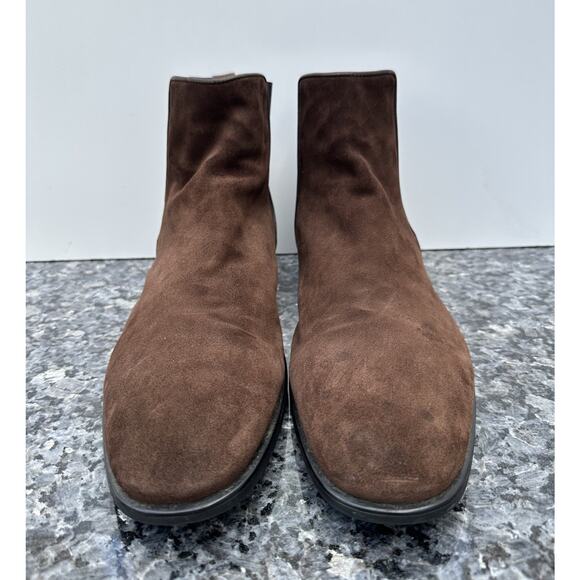 Aquatalia Chelsea Brown Leather Men’s Size 13 Made Italy main image 4